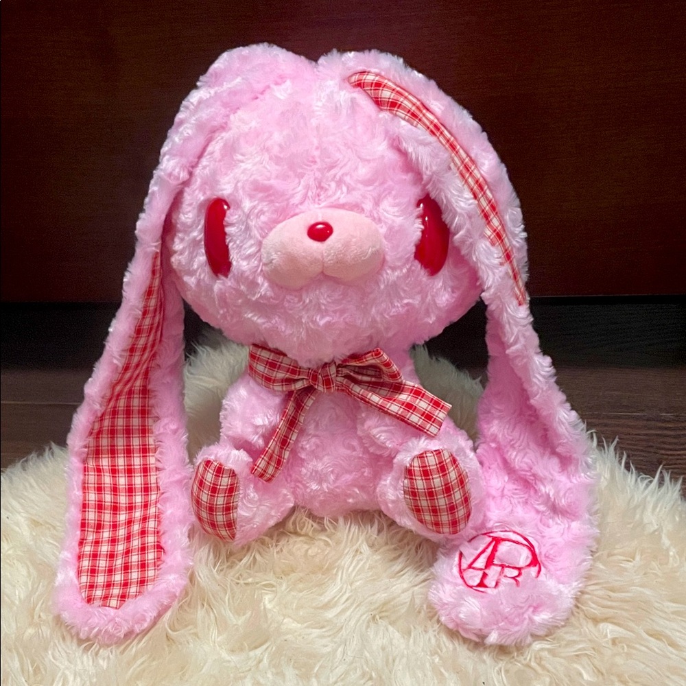 Gloomy bear all purpose bunny red plaid bow plush